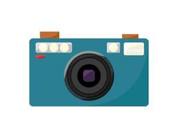 90s photo camera isolated. Retro camera of photographer. Photo equipment from 1980s and 1990s. Flat vector illustration