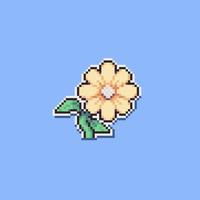 Fully editable pixel art vector illustration flower for game development, graphic design, poster and art.