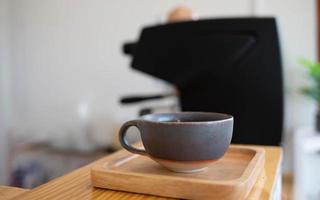 Cup of coffee in coffee shop photo