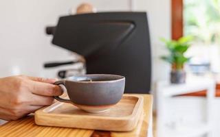 Cup of coffee in coffee shop photo