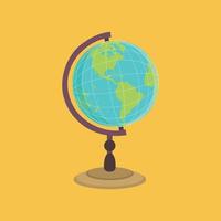 Illustration flat icon of globe with long shadow style - vector