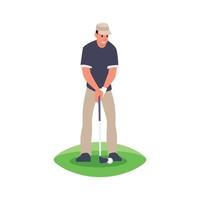 ilustración de un golfista con un palo de golf vector