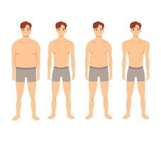 formas del cuerpo humano. conjunto de tipos de figuras masculinas. ilustración vectorial vector