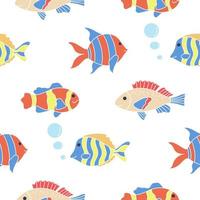 Color fish seamless pattern vector