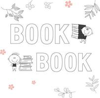 ilustración vectorial tradicional de un niño con un libro grande