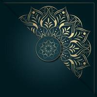 mandala design with gold and green vintage color, flower mandala background vector