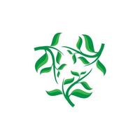 Green leaf logo. Leaf icon. Nature logo. Green leaf vector illustration.