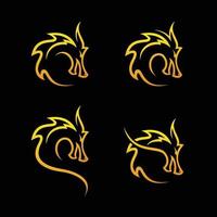 iconos de dragón. ilustraciones vectoriales de dragón. logotipos de dragones. vector