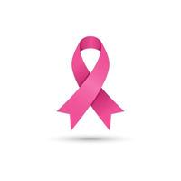 Pink ribbon icon. Ribbon logo. Awareness ribbon symbol. Breast cancer campaign ribbon