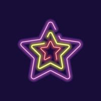 Stars icon. Stars logo. Stars symbol. Stars vector illustration neon glow effect.