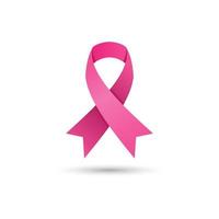 Pink ribbon icon. Ribbon logo. Awareness ribbon symbol. Breast cancer campaign ribbon vector