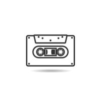 Cassette icon. Retro Cassette logo. Cassette vector illustration. Vintage music symbol.