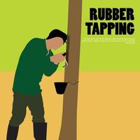 Rubber tapping vector illustration, pastel colour.