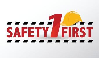 Safety first text and icon vector illustration.
