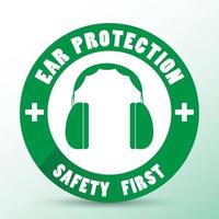 Ear protection sign vector illustration.