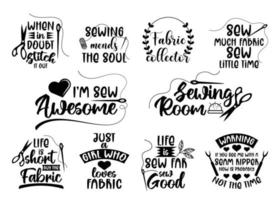 Sewing Lettering Bundles Quote Vector