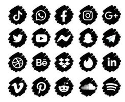 Collection social media icon Symbol Abstract Design Vector illustration