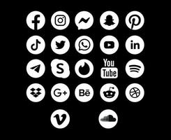 colección redes sociales icono logotipo diseño elemento vector ilustración