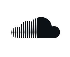 Ilustración de vector de símbolo de diseño de logotipo de icono de redes sociales de soundcloud