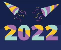 feliz año nuevo 2022 diseño color vector