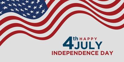 Happy 4th july holiday in the US. American independence day greeting card vector illustration