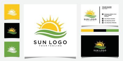 diseño abstracto del vector del logotipo de la puesta del sol