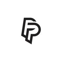 P or PP initial letter logo design vector