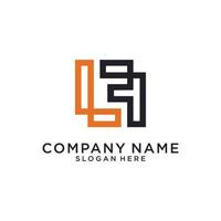 LF or FL initial Letter Logo Design vector. vector