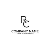 RC or CR letter logo design vector. vector