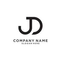 JD or DJ initial letter logo design template. vector