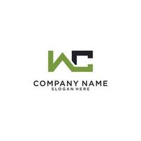 WC or CW initial letter logo design concept. vector