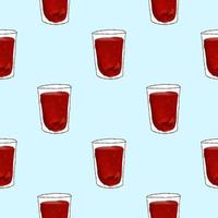Seamless pattern with Illustration glass with fruit compote. vector