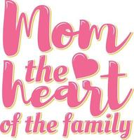 Mom the Heart of the Family vector