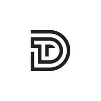 TD or DT letter logo design vector