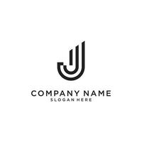 J or JJ initial letter logo design concept. vector