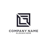 LF or FL initial Letter Logo Design vector. vector