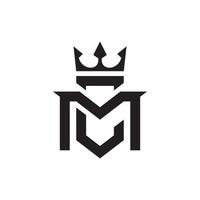 Letter logo MC or CM with crown icon vector. vector