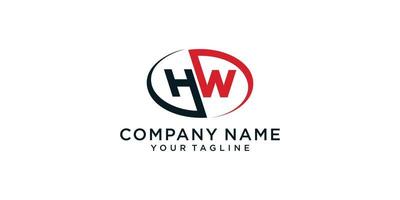 vector de diseño de logotipo de letra hw o wh.