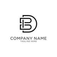 BD or DB Initial letter logo design vector. vector