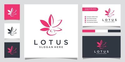 Flower Lotus abstract Logo design vector template.