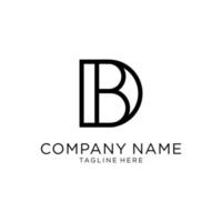 BD or DB Initial letter logo design vector. vector