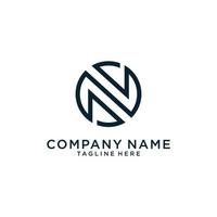 Initial letter N or NN logo design circle shape. vector