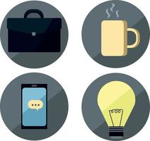 Business elements, management icons set for website and mobile site and apps. Vector illustration.