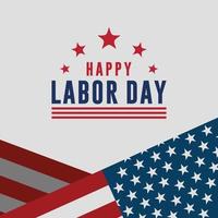 Happy Labor Day Vector greeting card or invitation card.