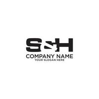 SH or HS Initial Logo design monogram Isolated. vector