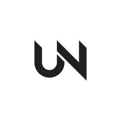 UN or NU initial letter logo design vector.