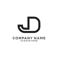 JD or DJ initial letter logo design template. vector