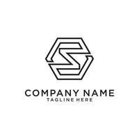 Initial letter S hexagon shape logo design concept. vector