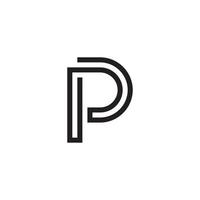 P or PP initial letter logo design vector