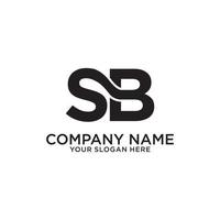 Monograma de diseño de logotipo inicial sb o bs aislado. vector